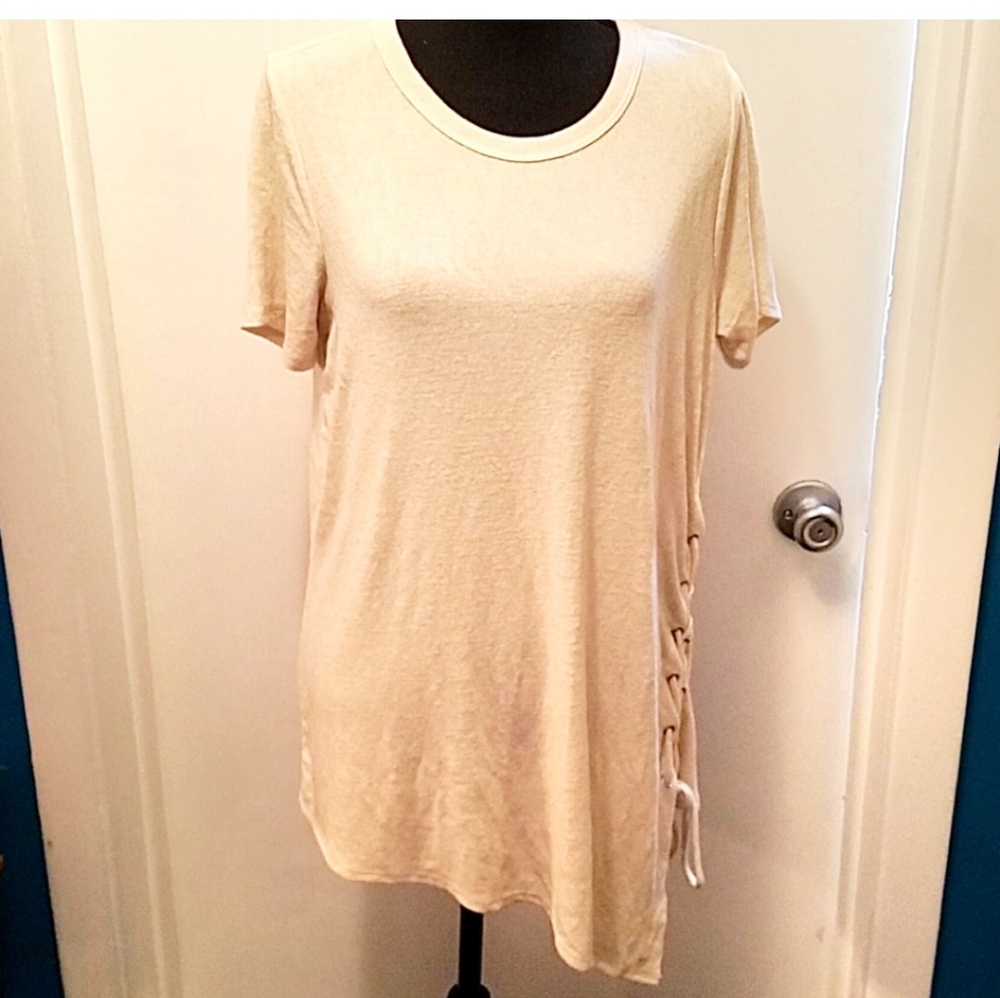 Side Tie, Nude Colored T
